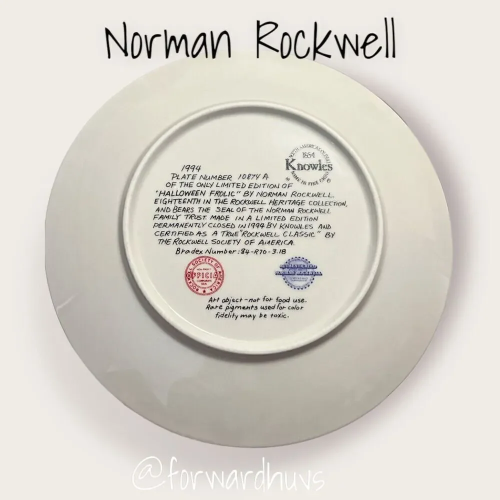 Norman Rockwell Heritage Collection Limited Edition Plate  “The Halloween Frolic
